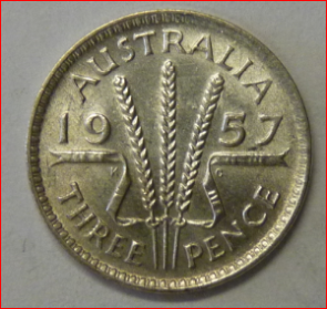 Australie 3 pence 1957 KM57